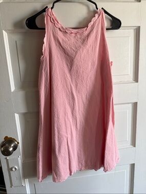 Pink Scallop-Edge Sleeveless Dress